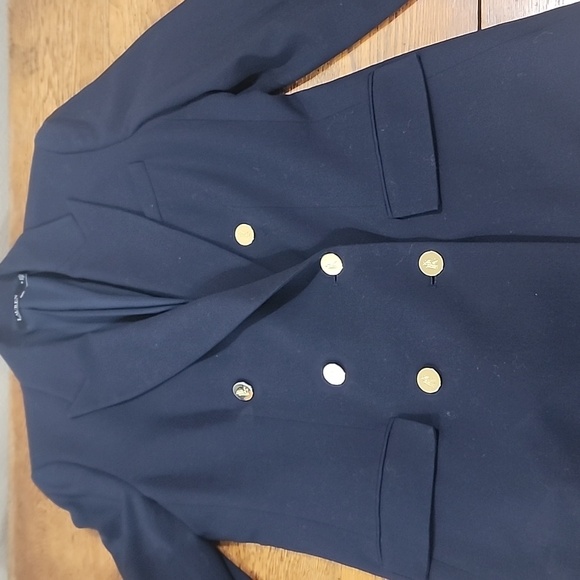 Lauren Ralph Lauren Navy Blue Wool Double Breasted Blazer Sz 14 EUC - Picture 6 of 10